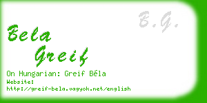 bela greif business card